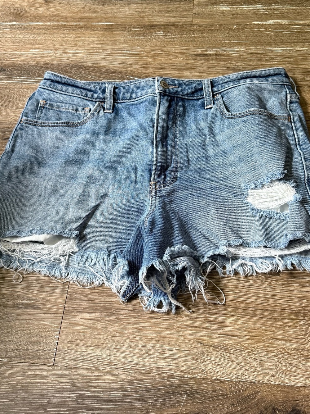Hollister Light Blue Distressed Denim Cutoff‎ Shorts W31